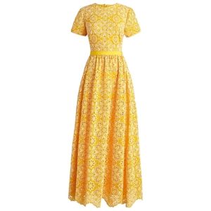 J.Crew Short Sleeve Maxi Dress in Eyelet Saffron Ivory